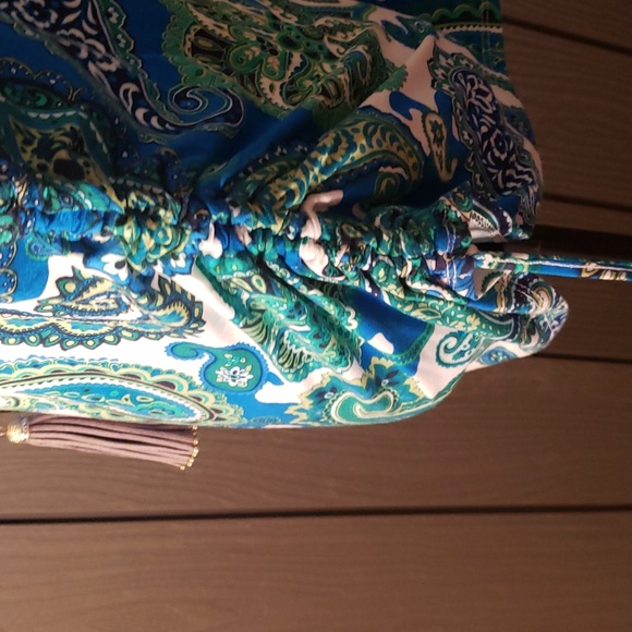 Ruby Rd Lady's Crewneck Rouched Tied Side With Neckline Embellishments - Picture 2 of 9